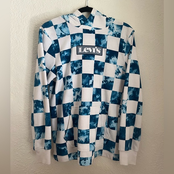 Levi's Other - White and Blue Checkered Sweatshirt
